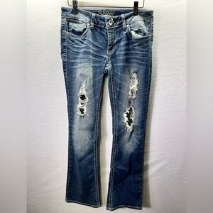 Refuge Runway Everyday Bootcut Jeans Womens 6R Stretch Distressed Denim 2115‎